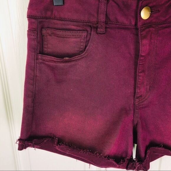 American Eagle hi-rise shortie burgundy shorts 10 - Picture 3 of 7